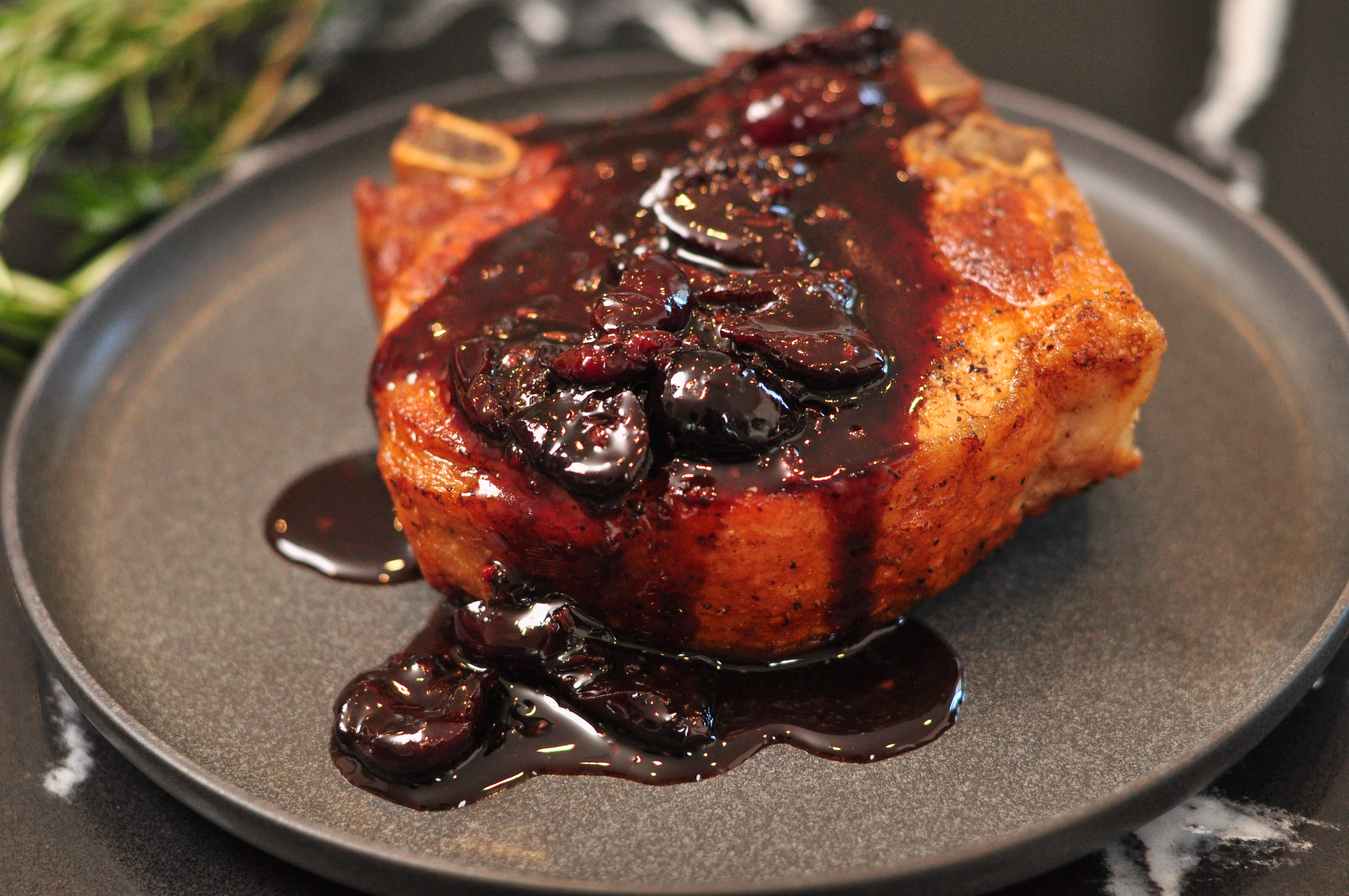 Pork Chop and Cherry Sauce-4